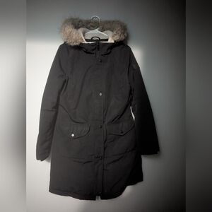 $290 Ralph Lauren Womens Black Faux-Fur Insulat Puffer Parka Coat Jacket Size M